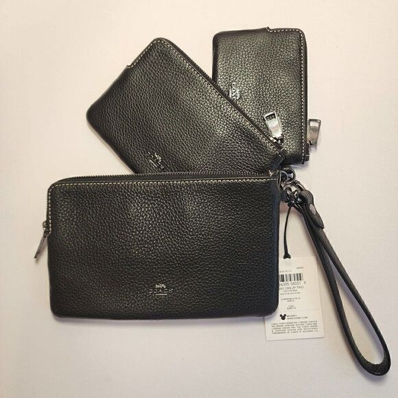 NWT Coach CN042 Disney X Coach Corner Zip Trio With Mickey Mouse Faces B… - Picture 2 of 7